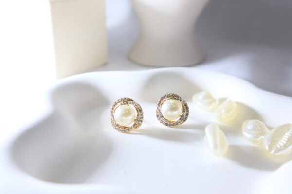 Rose Pearl Studs - Image 2