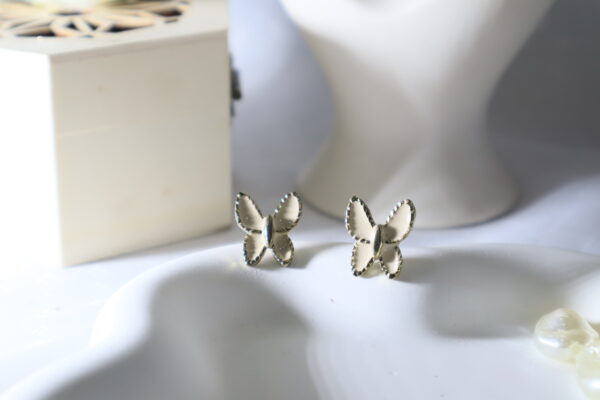 Mini Butterfly Studs-Cream - Image 3