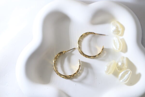 Triple Hoop Earrings-Gold - Image 2