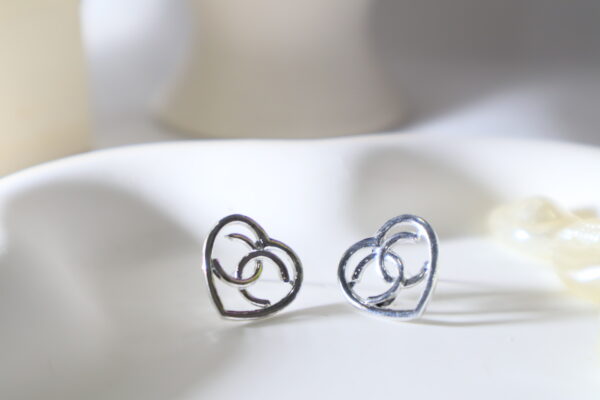 Classic Chanel Heart Studs - Image 3