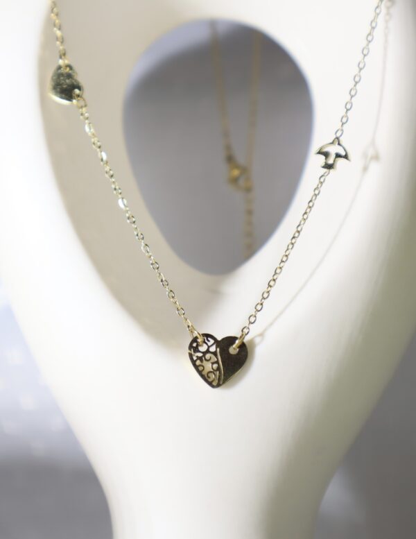 Bird Hearts Minimal Necklace