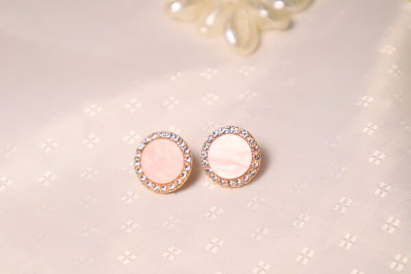 Pink Mother of Pearl Studs - Image 2