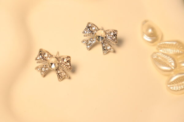 Classic Bow Studs-Silver Toned