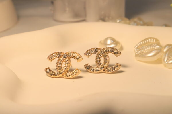 Chanel CC Logo Gold Toned Studs - Image 4