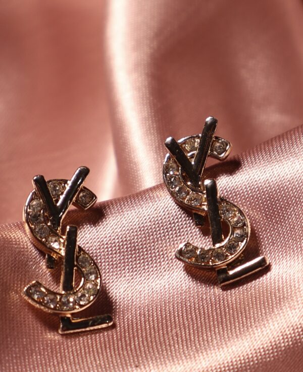 YSL Gold Toned Studs - Image 4