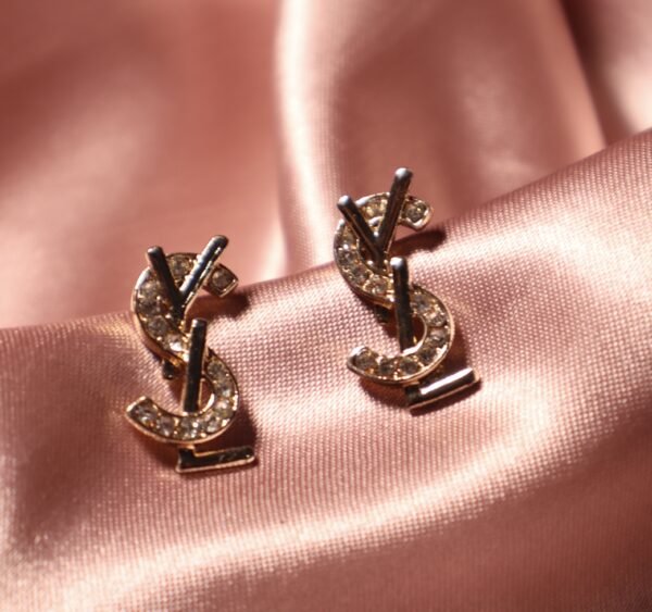 YSL Gold Toned Studs - Image 3