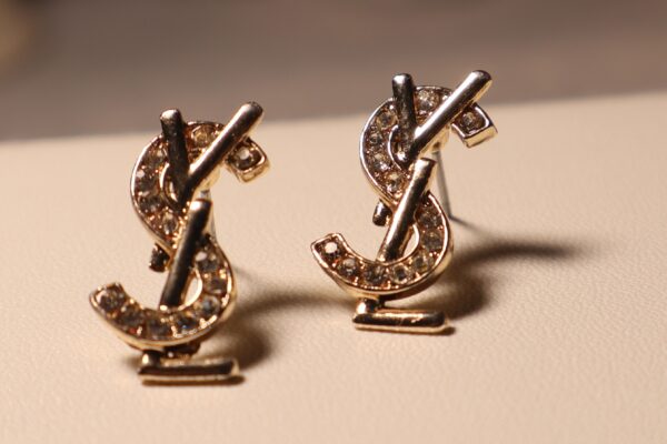 YSL Gold Toned Studs - Image 5