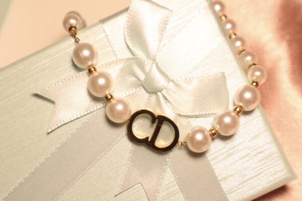 CD in Pearl Bracelet - Gold Toned