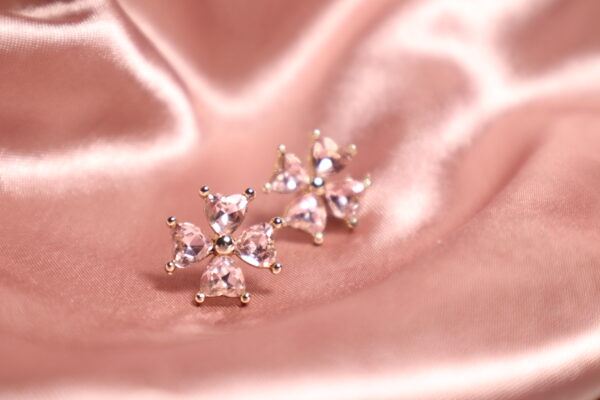 Morganite Flower Stud Earrings