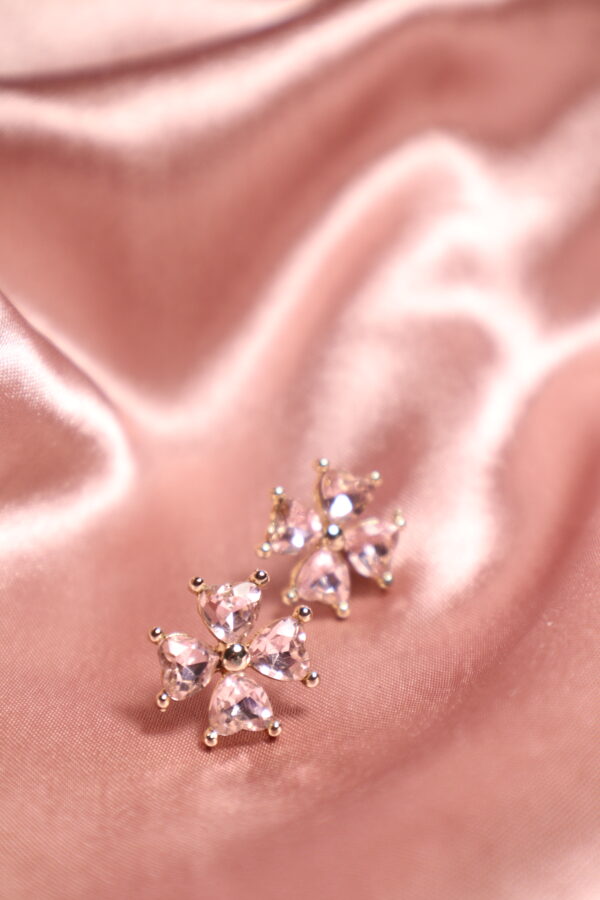 Morganite Flower Stud Earrings - Image 2